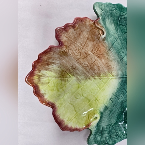 Vintage Fitz & Floyd Leaf-Shaped Decorative Plate Pattern Ironstone Sonoma - Picture 3 of 8